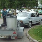 Saab 99 running on wood gas