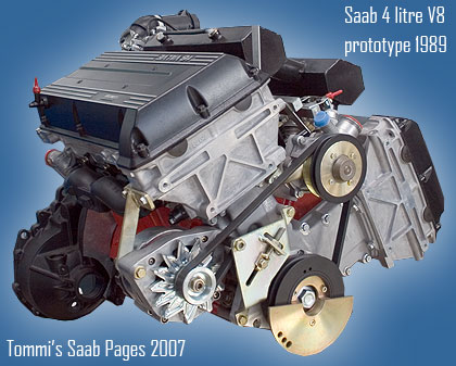 saab-v8-motor Saab 4 litre V8 prototype 1989