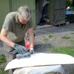 Dad sanding the right front fender - a lot of work on this one! Dad sanding the right front fender - a lot of work on this one!