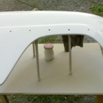 Passenger side fender in filler. It needed a lot of it! Passenger side fender in filler. It needed a lot of it!