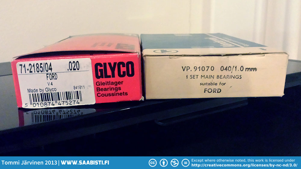 Crankshaft main bearings and connectin rod bearings from Veteranshop.se
