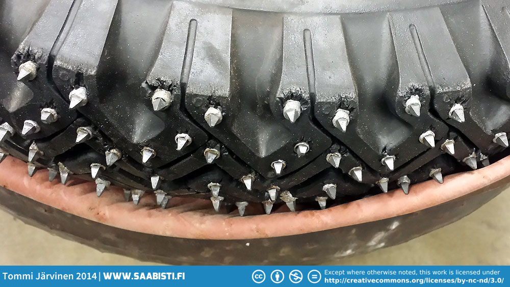 I seem to recall that Simo Lampinen sometime told me that the Works cars in Finland used 300 studs each wheel in front and 200 at the back to get the traction needed.