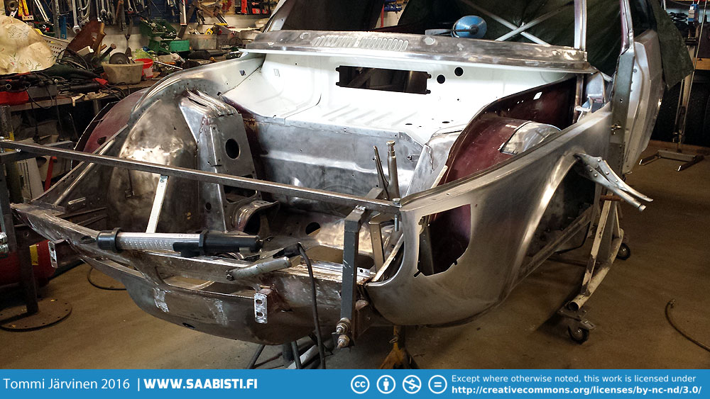 Fender in welding jig.